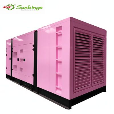Zusammengestellter 800KVA/640KW Dreiphasiger rosa Dieselgenerator mit ATS Stamford Alternator 50/60 Hz Frequenz leise Typ